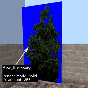 Create a func_illusionary object colored with a wood texture