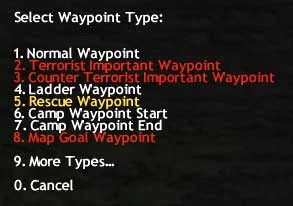 Selecting a waypoint type