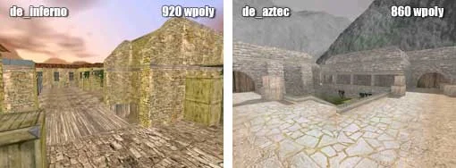 Examples of large open spaces on de_inferno and de_aztec Examples of large open spaces on de_inferno and de_aztec