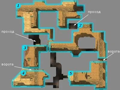 Division of map areas de_dust2 Division of map areas de_dust2
