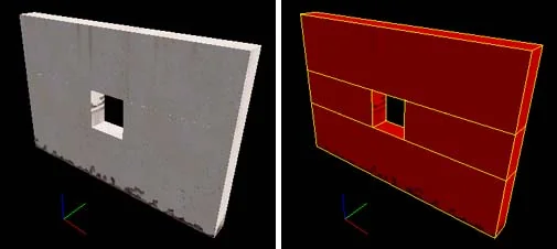 Application of Carve. Please note that when cutting a hole, a large brush is cut across its entire width (picture on the right)