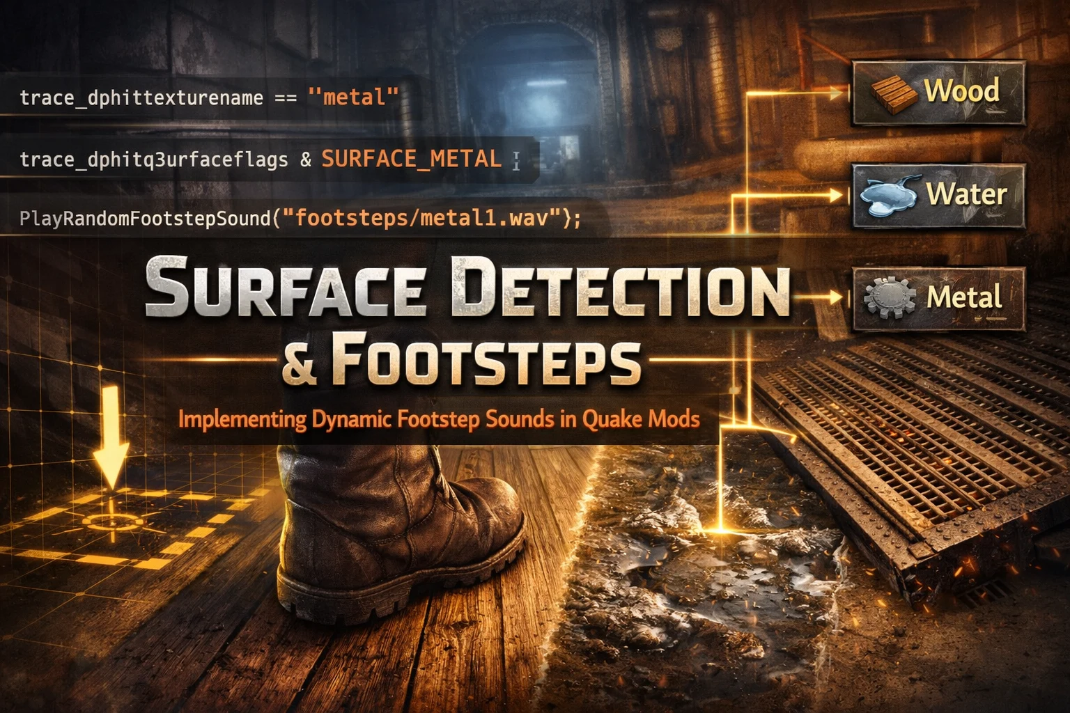 Surface detection and Footsteps in Quake Engine