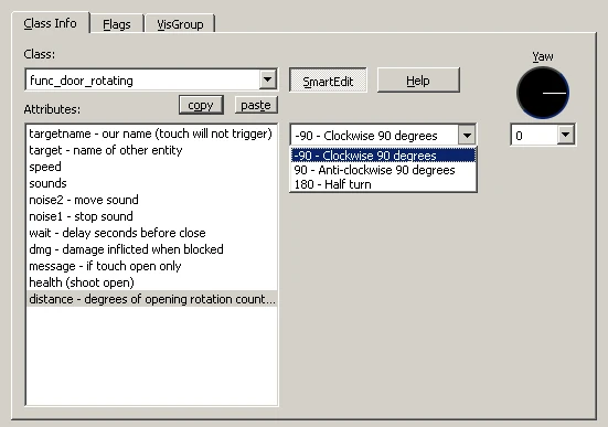 Rotating door distance property